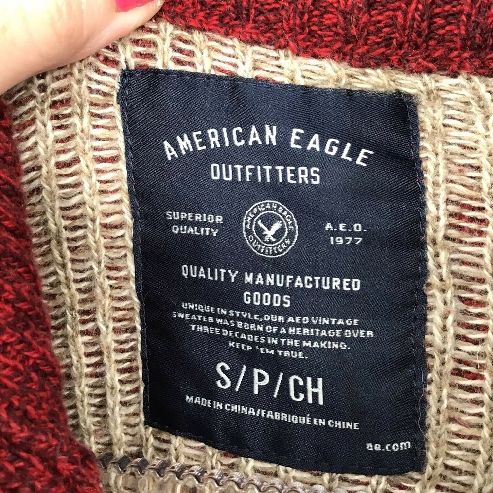 American Eagle Fair Isle Button Sweater Mens Small - Picture 5 of 7